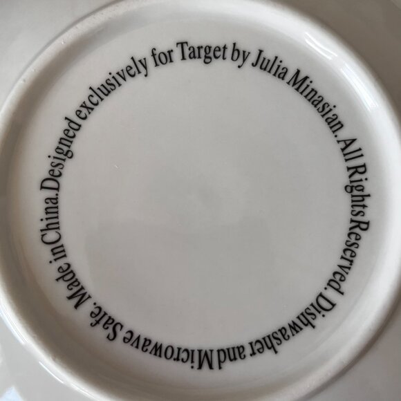 Target By Julia Minasian 6.5” Plates Set Of 4 Ceramic Striped Pink Red Teal Gold - Picture 8 of 10